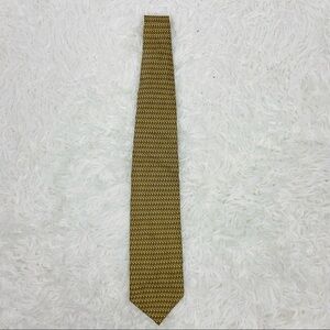BELLO UOMO yellow/ golden handmade 100% silk printed mens tie